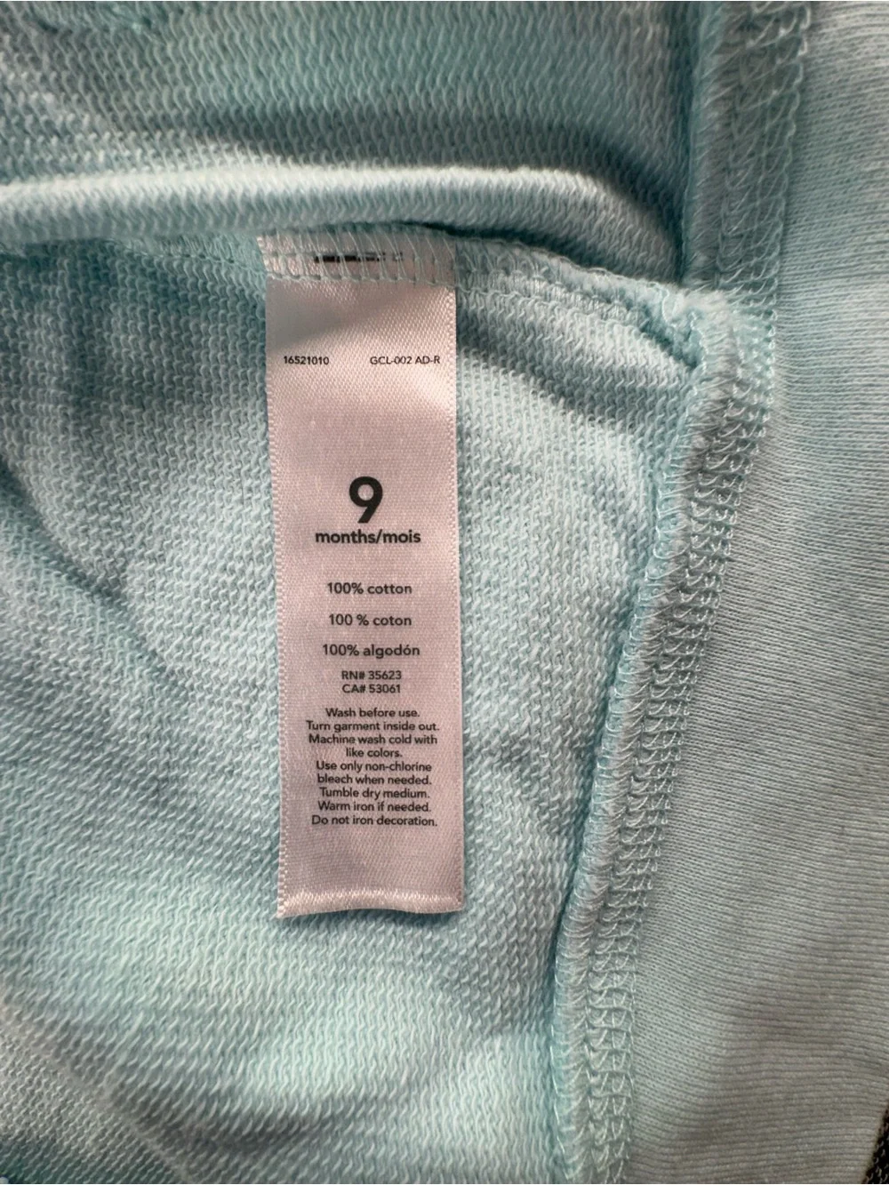 Kids—Carter's Light Blue Hoodie with Pink Hood Spikes